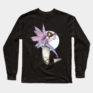 Whispering Moon Fairy Art by Molly Harrison Long Sleeve T-Shirt